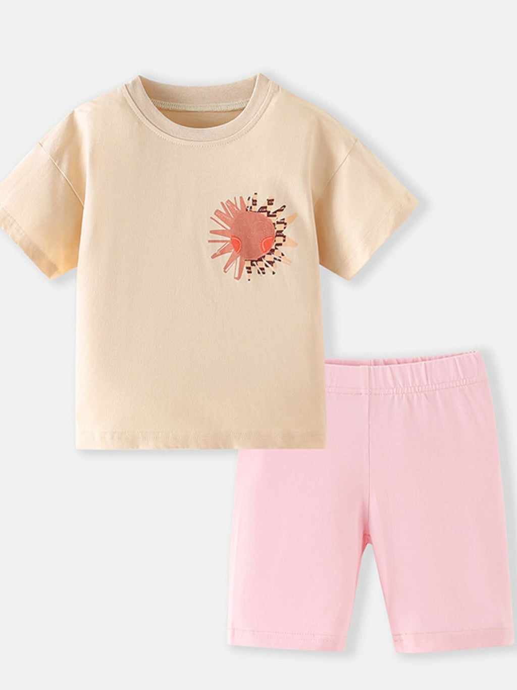 Girls Graphic Tee & Biker Shorts Set