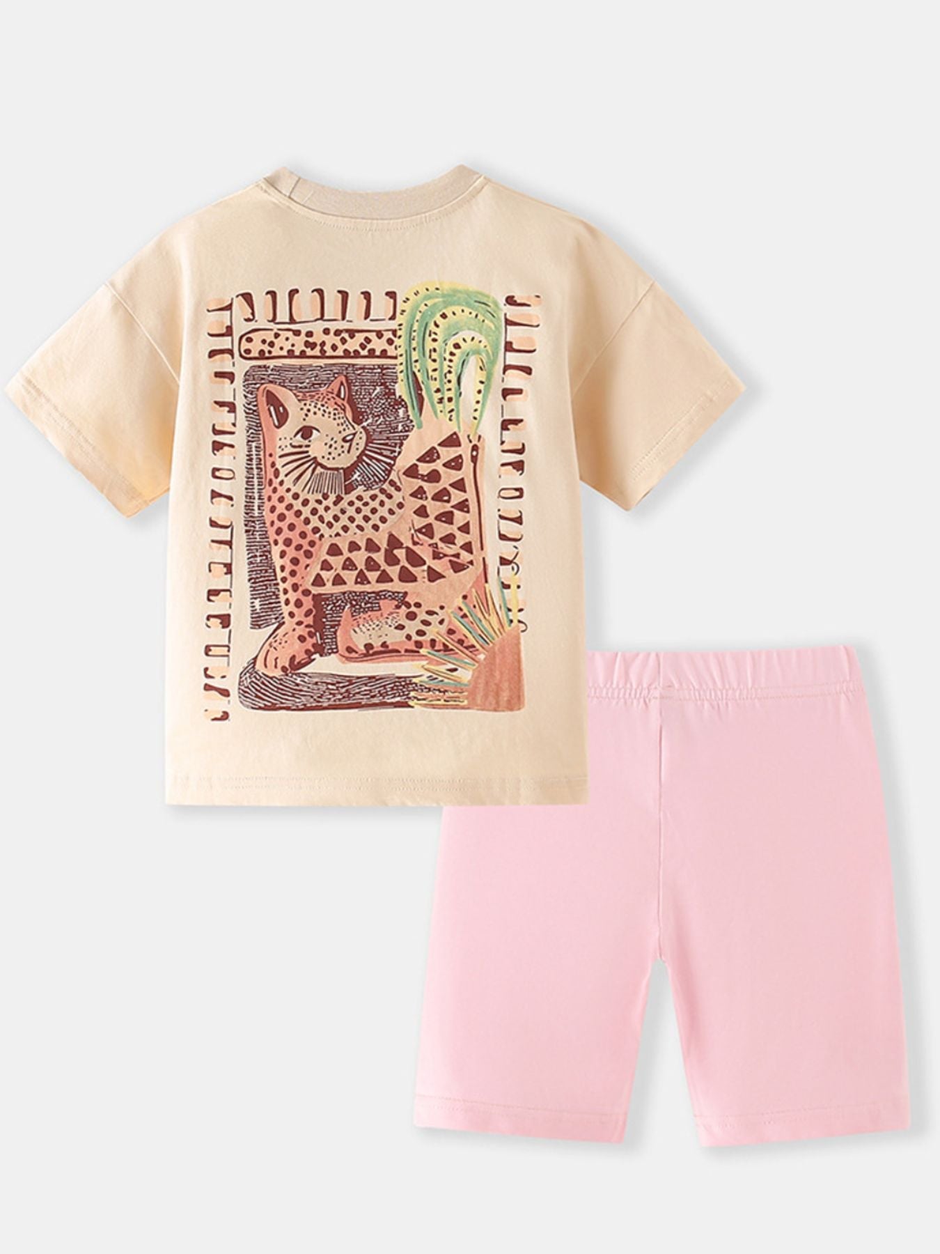 Girls Graphic Tee & Biker Shorts Set